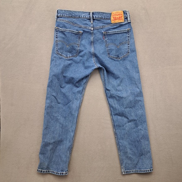 Levi's 505 Mens Jeans 36x30 Blue Denim Straight Fit Medium Wash Measures 36x29 - Picture 10 of 11